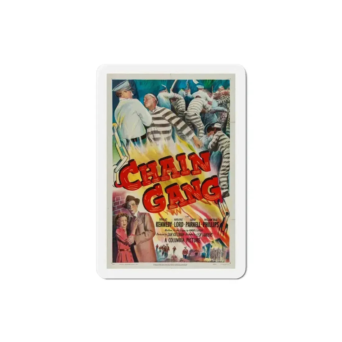 Chain Gang 1950 Movie Poster Refrigerator Magnet 3 Inch - The Sticker Space