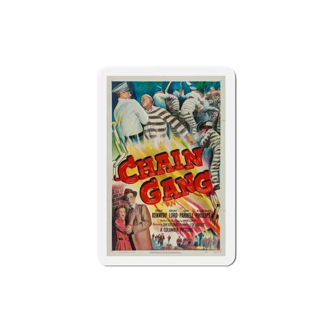 Chain Gang 1950 Movie Poster Refrigerator Magnet 6 Inch - The Sticker Space
