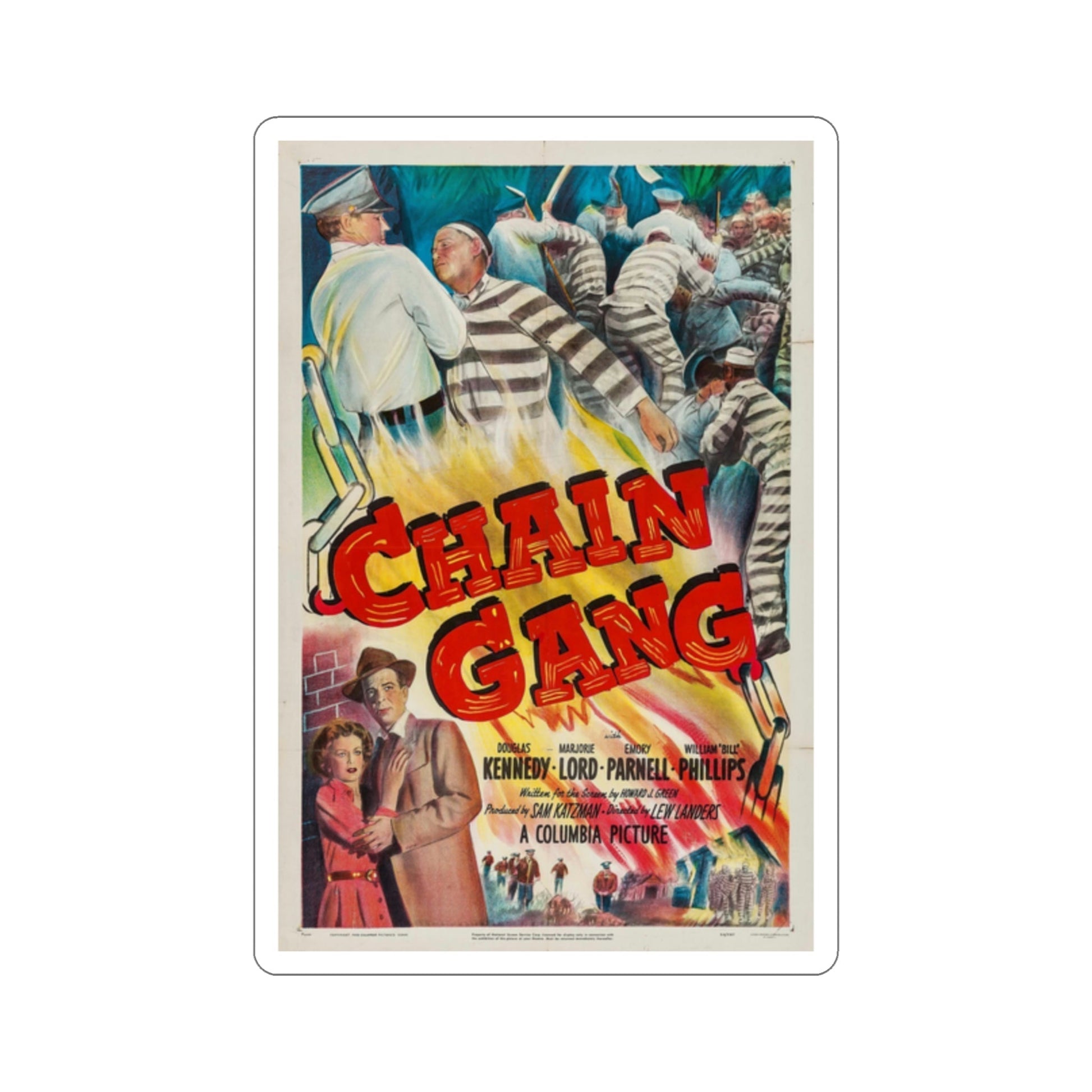 Chain Gang 1950 Movie Poster STICKER Vinyl Die-Cut Decal-2 Inch-The Sticker Space