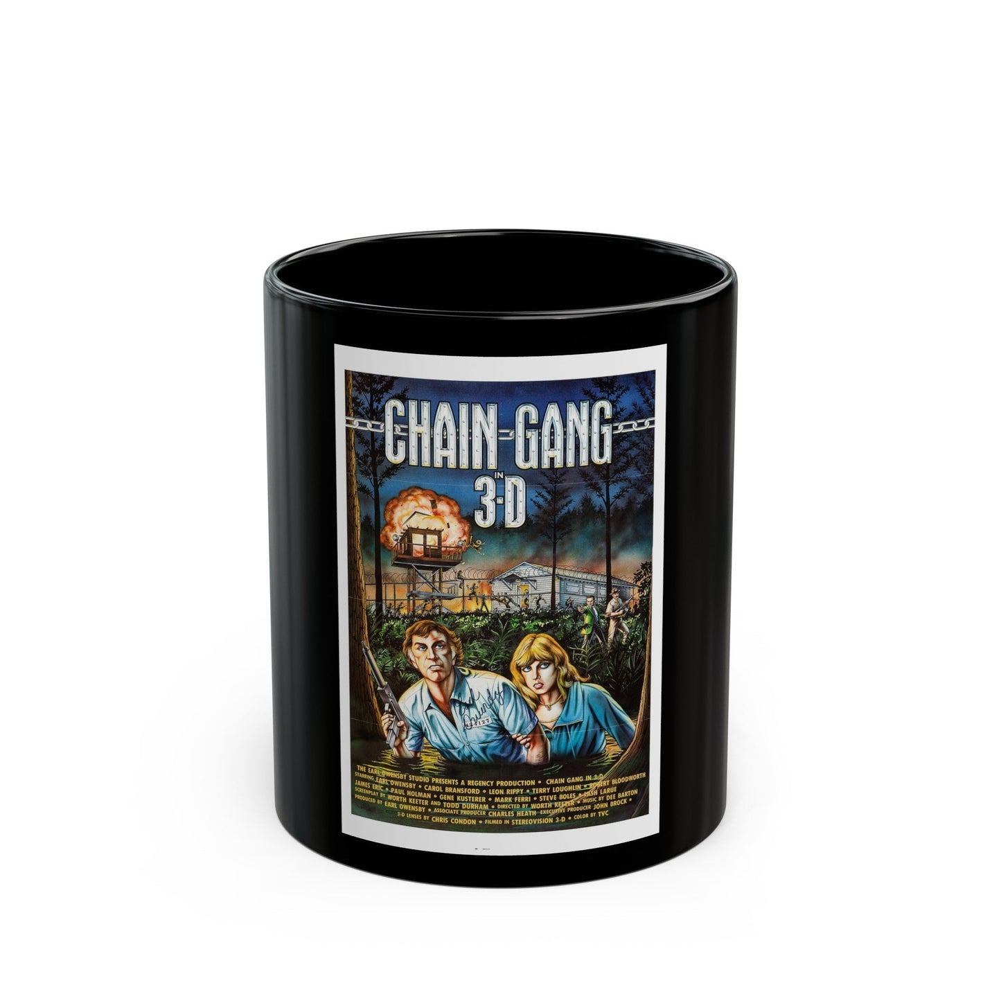 CHAIN GANG 1984 Movie Poster - Black Coffee Mug-11oz-The Sticker Space