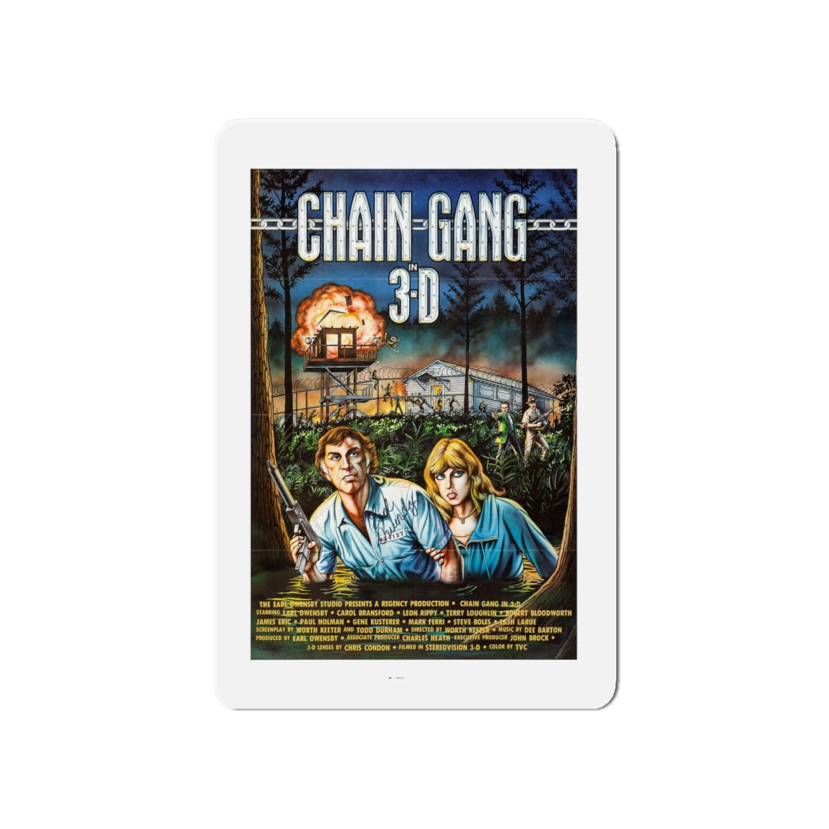 CHAIN GANG 1984 Movie Poster - Die-Cut Magnet-5" x 5"-The Sticker Space