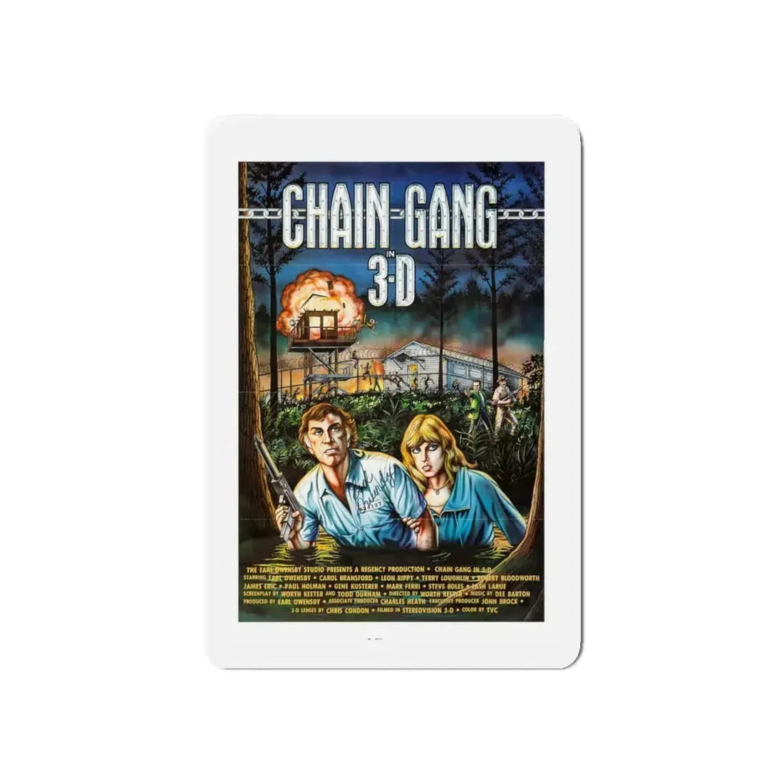 CHAIN GANG 1984 Movie Poster - Refrigerator Magnet 6 Inch - The Sticker Space