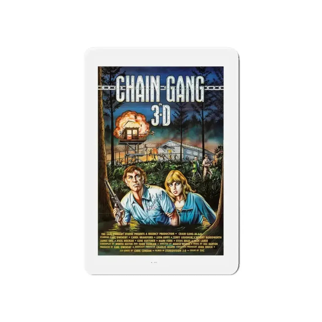CHAIN GANG 1984 Movie Poster - Refrigerator Magnet - The Sticker Space