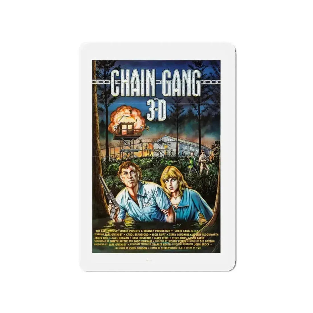 CHAIN GANG 1984 Movie Poster - Refrigerator Magnet - The Sticker Space