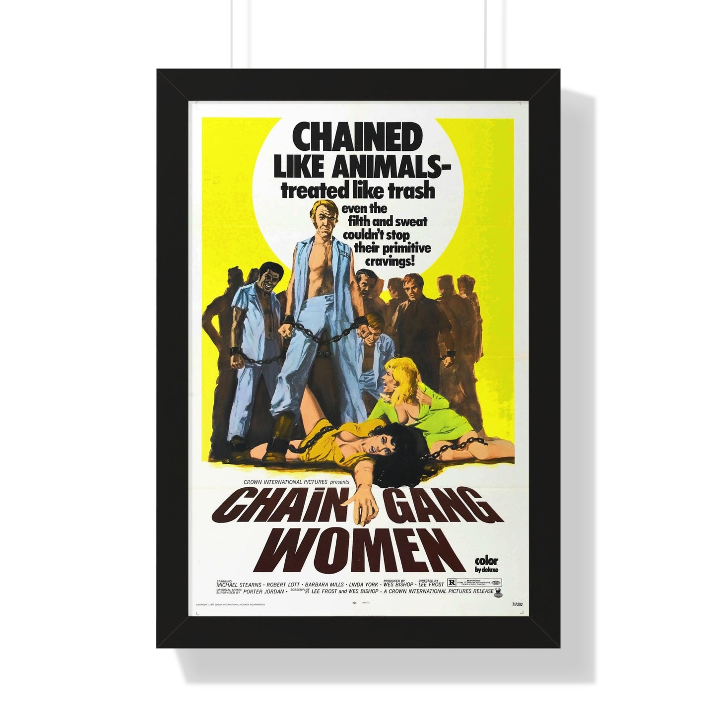 CHAIN GANG WOMEN 1971 - Framed Movie Poster-16″ x 24″-The Sticker Space