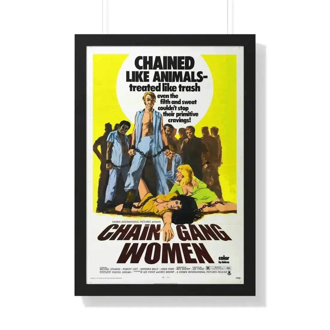 CHAIN GANG WOMEN 1971 - Framed Movie Poster 20" x 30" Black - The Sticker Space