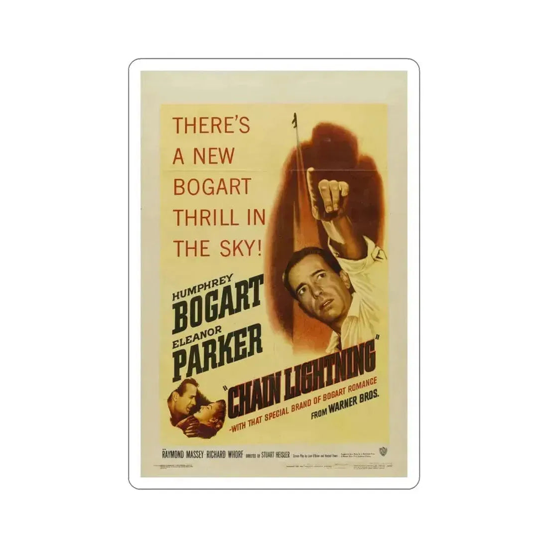 Chain Lightning 1950 Movie Poster STICKER Vinyl Die-Cut Decal 3 Inch - The Sticker Space