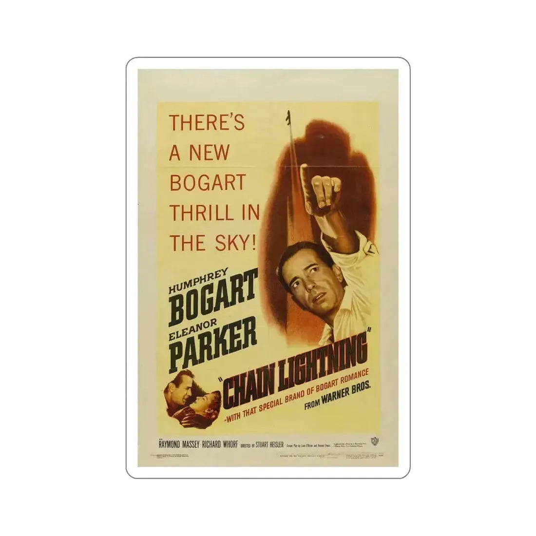 Chain Lightning 1950 Movie Poster STICKER Vinyl Die-Cut Decal - The Sticker Space