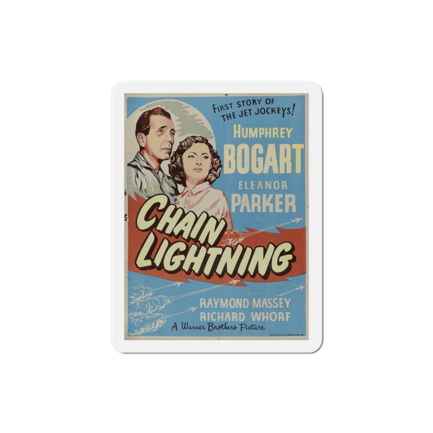 Chain Lightning 1950 v2 Movie Poster Die-Cut Magnet-3 Inch-The Sticker Space