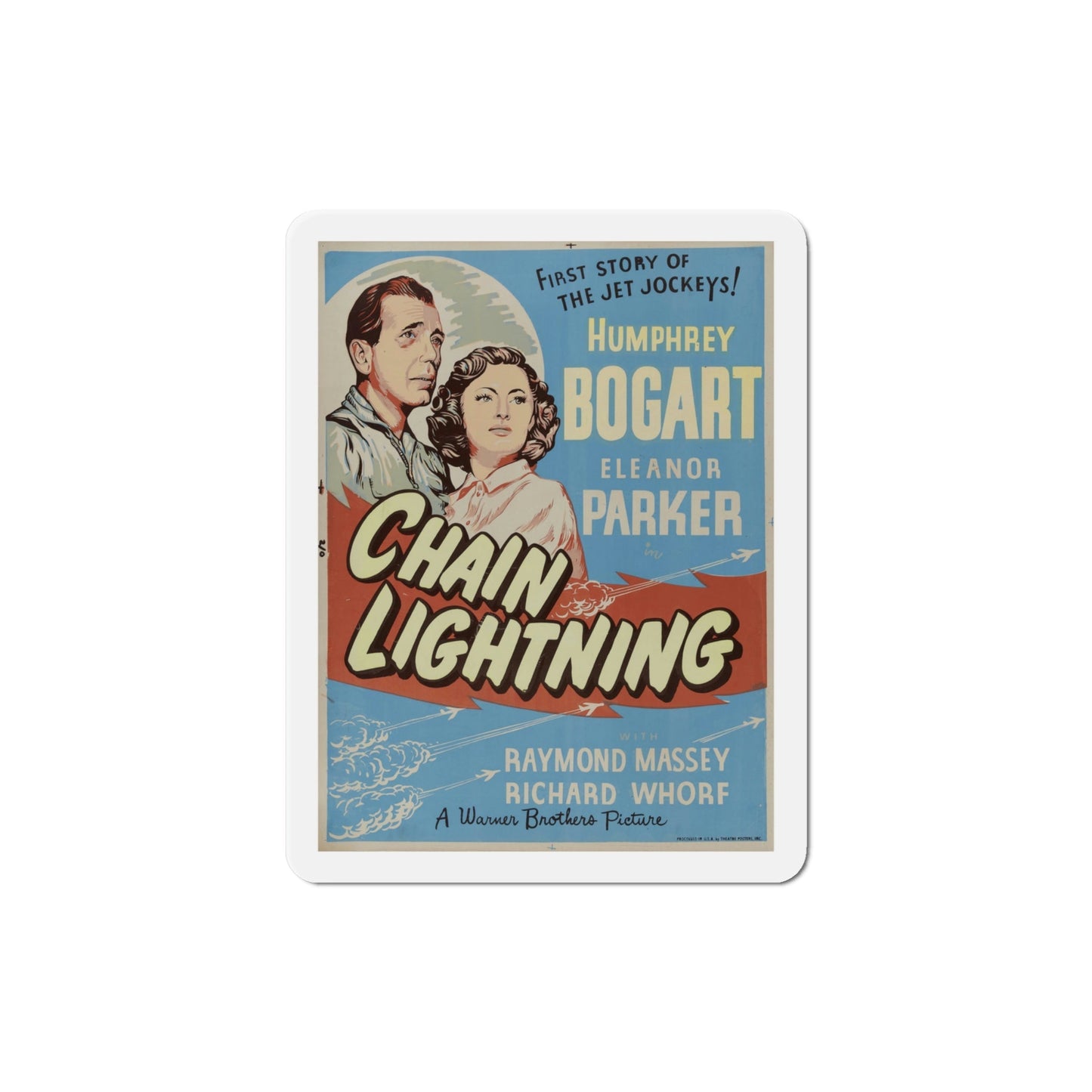 Chain Lightning 1950 v2 Movie Poster Die-Cut Magnet-4 Inch-The Sticker Space