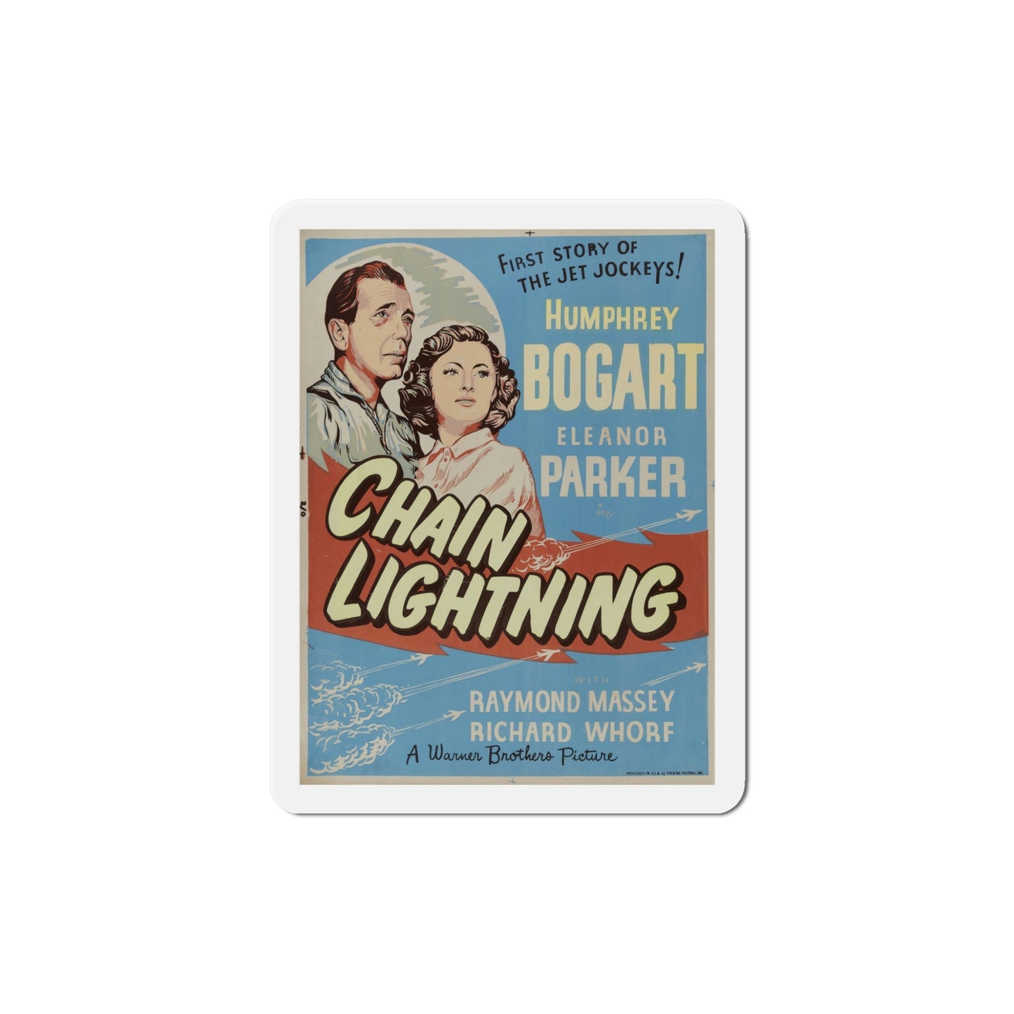 Chain Lightning 1950 v2 Movie Poster Die-Cut Magnet-5 Inch-The Sticker Space