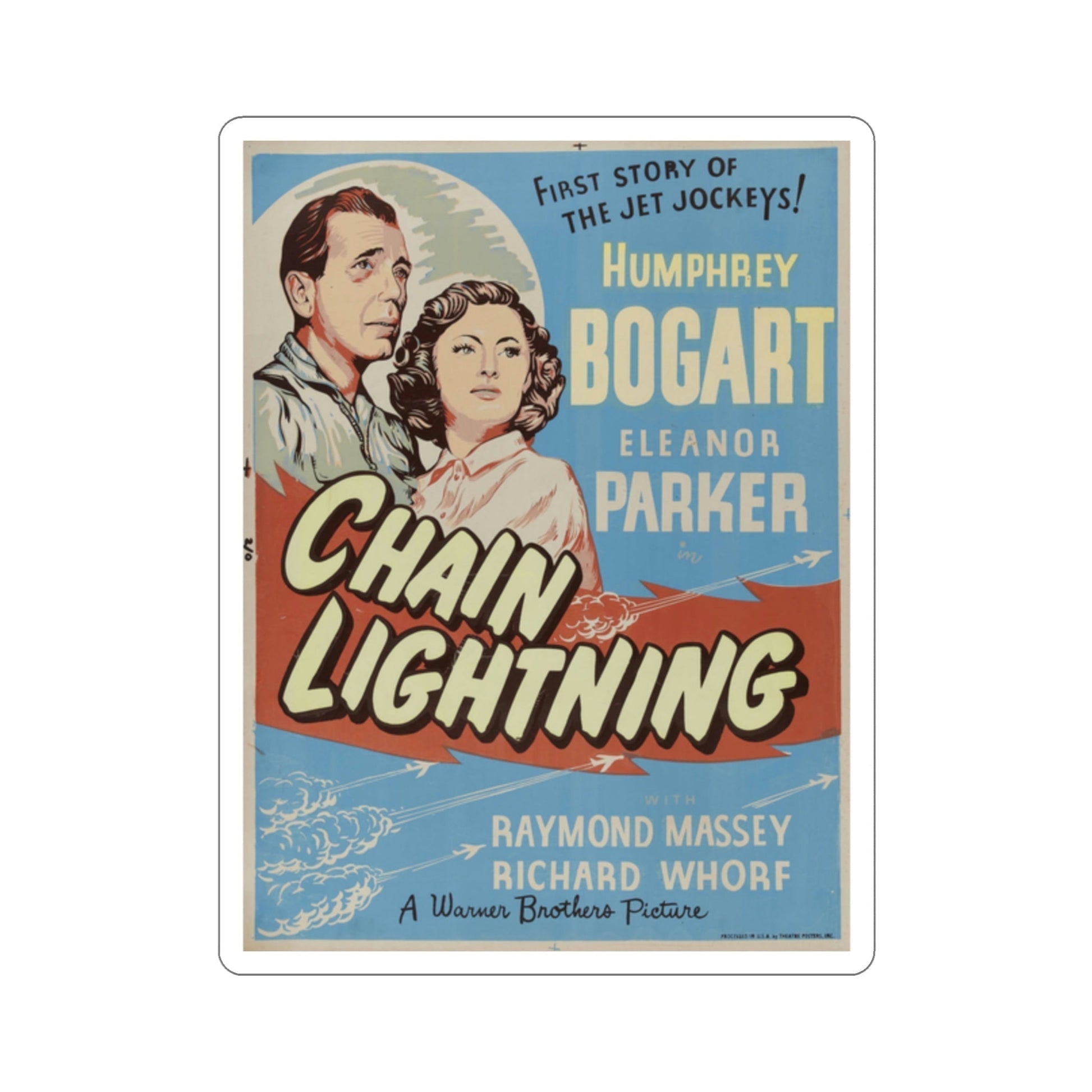 Chain Lightning 1950 v2 Movie Poster STICKER Vinyl Die-Cut Decal-2 Inch-The Sticker Space