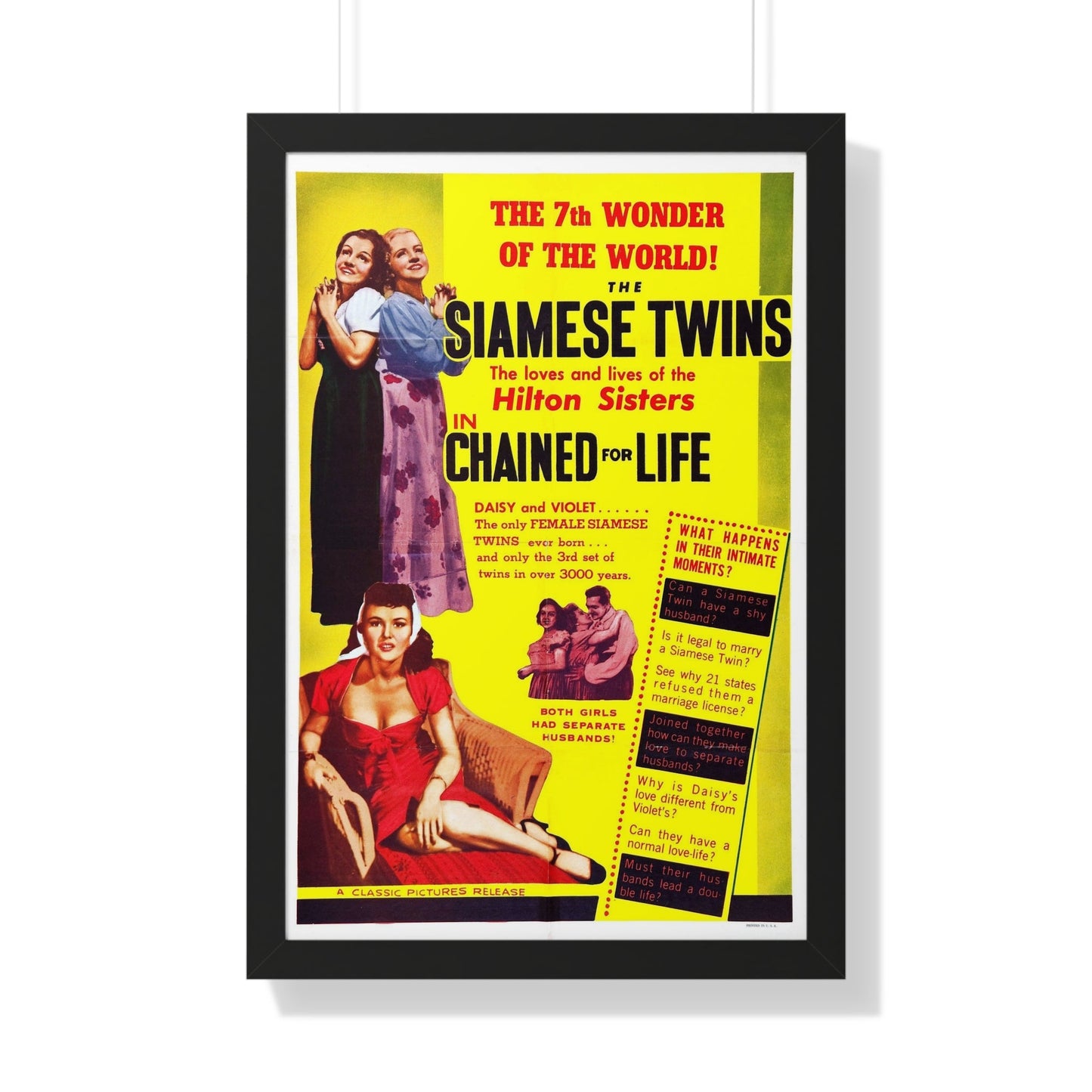 CHAINED FOR LIFE 1952 - Framed Movie Poster-20" x 30"-The Sticker Space