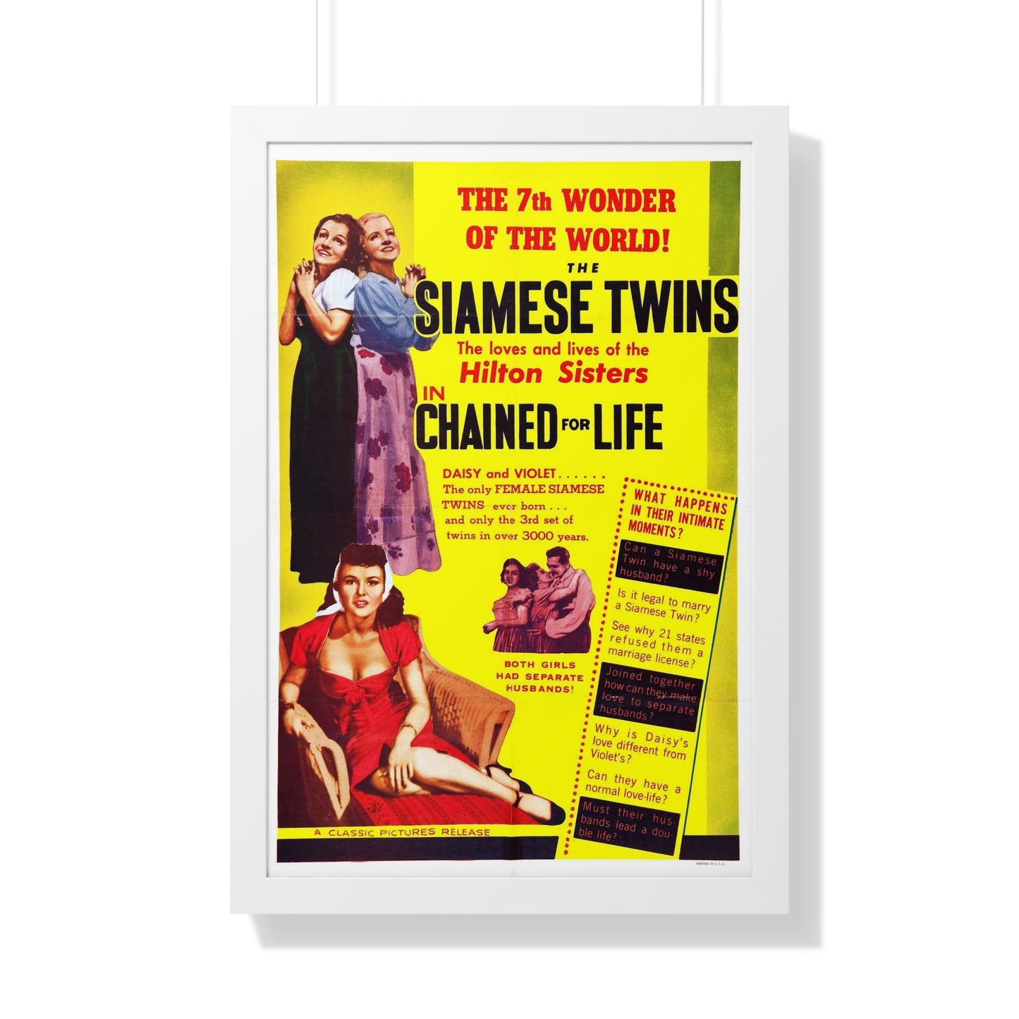 CHAINED FOR LIFE 1952 - Framed Movie Poster-20" x 30"-The Sticker Space