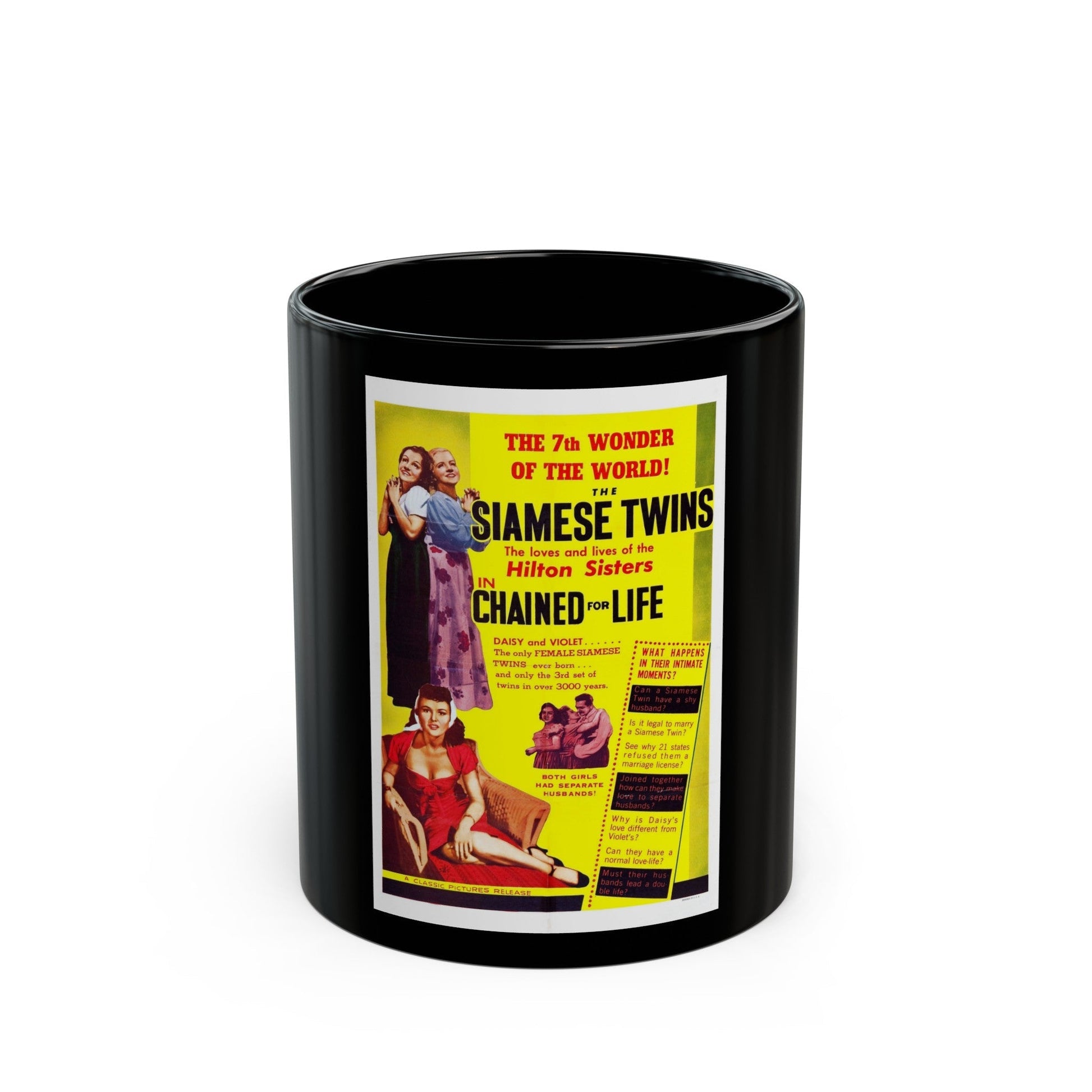 CHAINED FOR LIFE 1952 Movie Poster - Black Coffee Mug-11oz-The Sticker Space