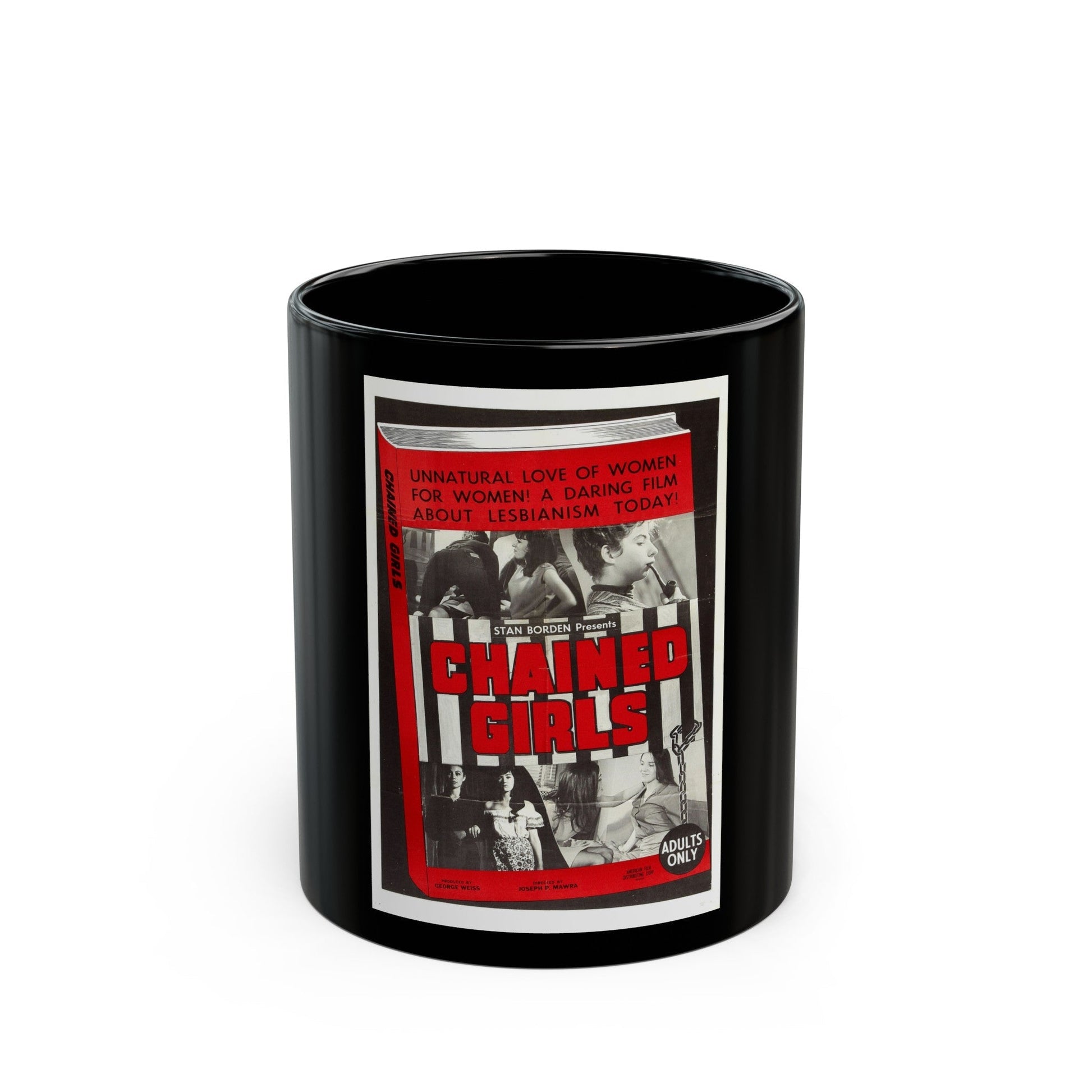 CHAINED GIRLS 1965 Movie Poster - Black Coffee Mug-11oz-The Sticker Space