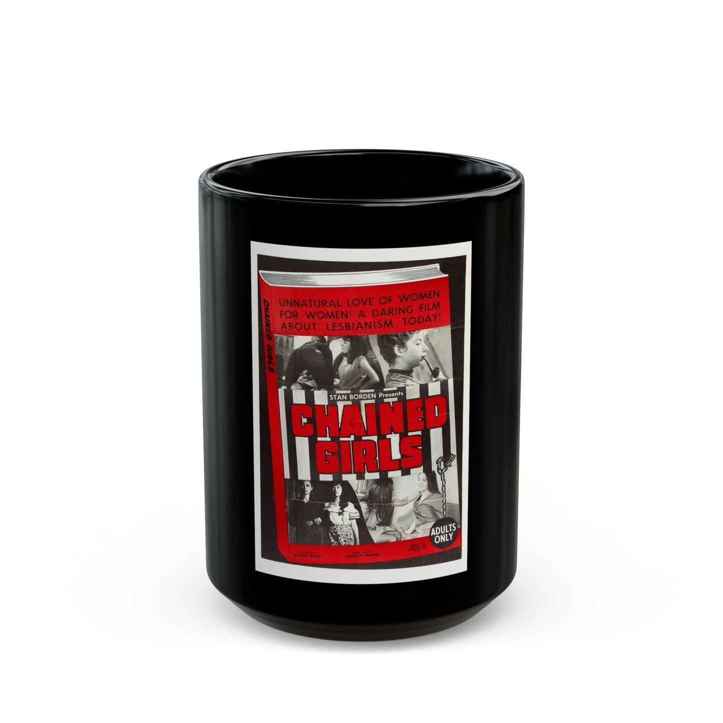 CHAINED GIRLS 1965 Movie Poster - Black Coffee Mug-15oz-The Sticker Space