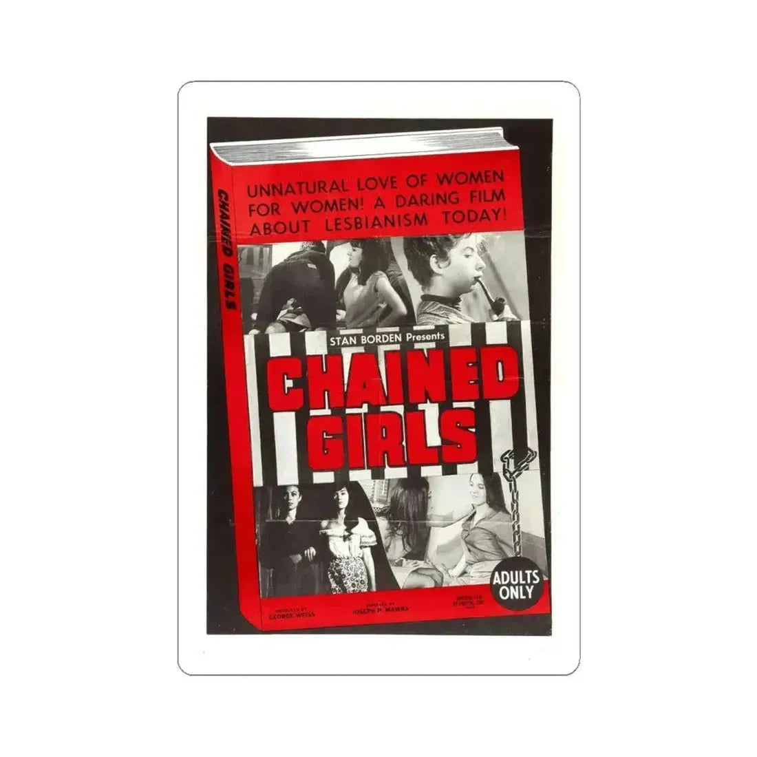 CHAINED GIRLS 1965 Movie Poster - STICKER Vinyl Kiss-Cut Decal 6 Inch White - The Sticker Space