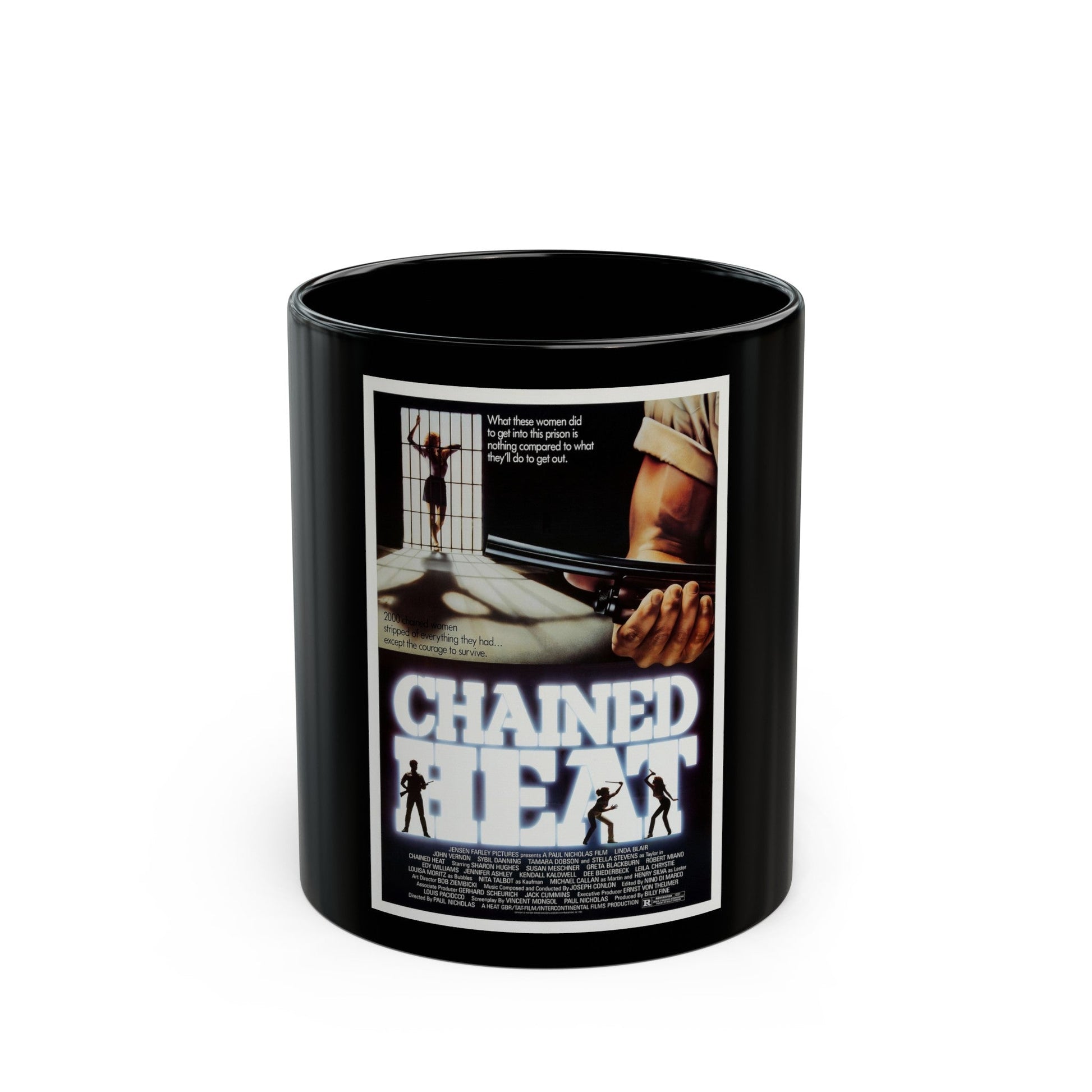 CHAINED HEAT 1983 Movie Poster - Black Coffee Mug-11oz-The Sticker Space