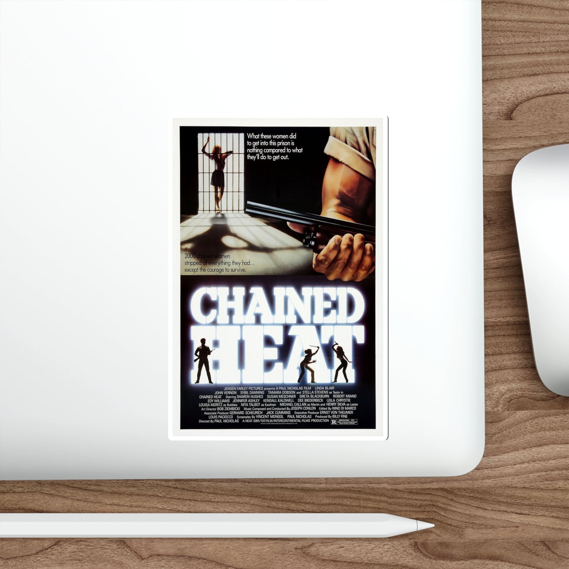 CHAINED HEAT 1983 Movie Poster STICKER Vinyl Die-Cut Decal-The Sticker Space