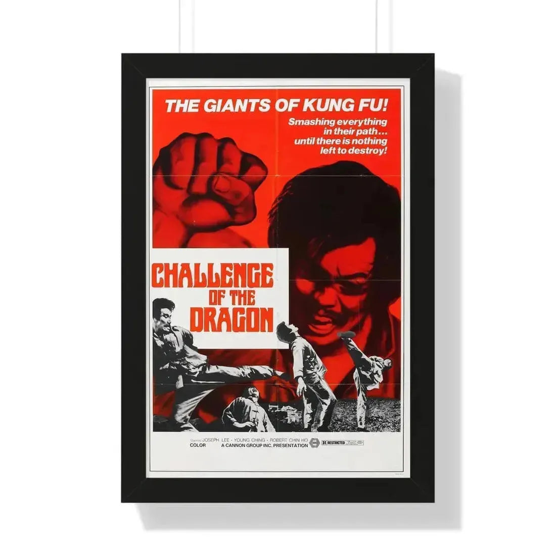 CHALLENGE OF THE DRAGON 1974 - Framed Movie Poster 16″ x 24″ Black - The Sticker Space