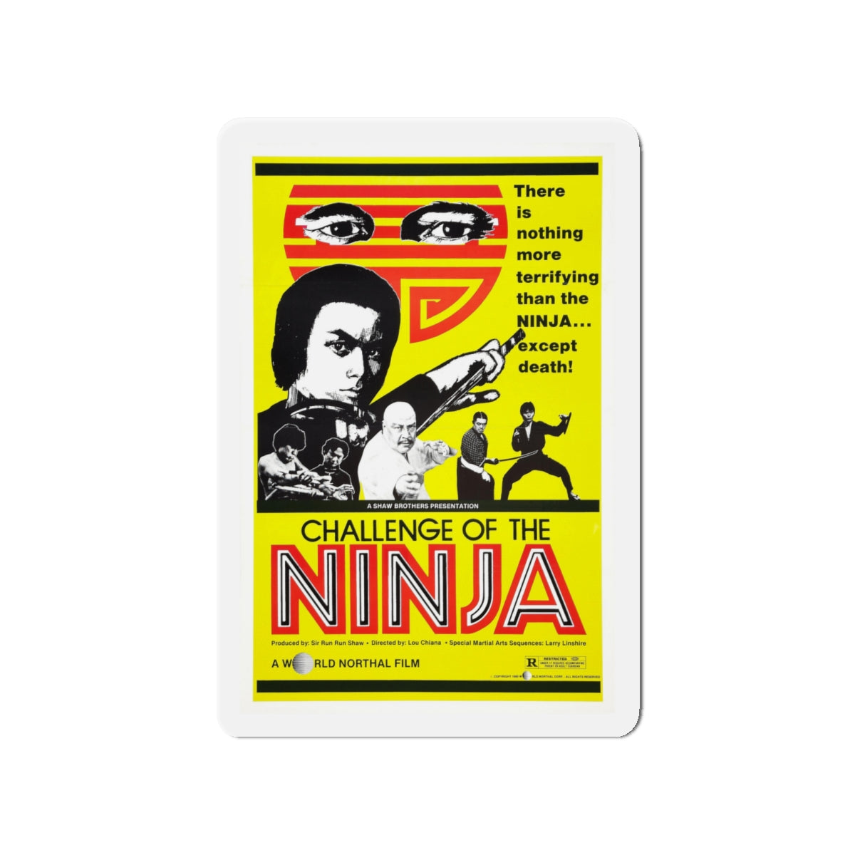 CHALLENGE OF THE NINJA 1986 Movie Poster - Die-Cut Magnet-4" x 4"-The Sticker Space