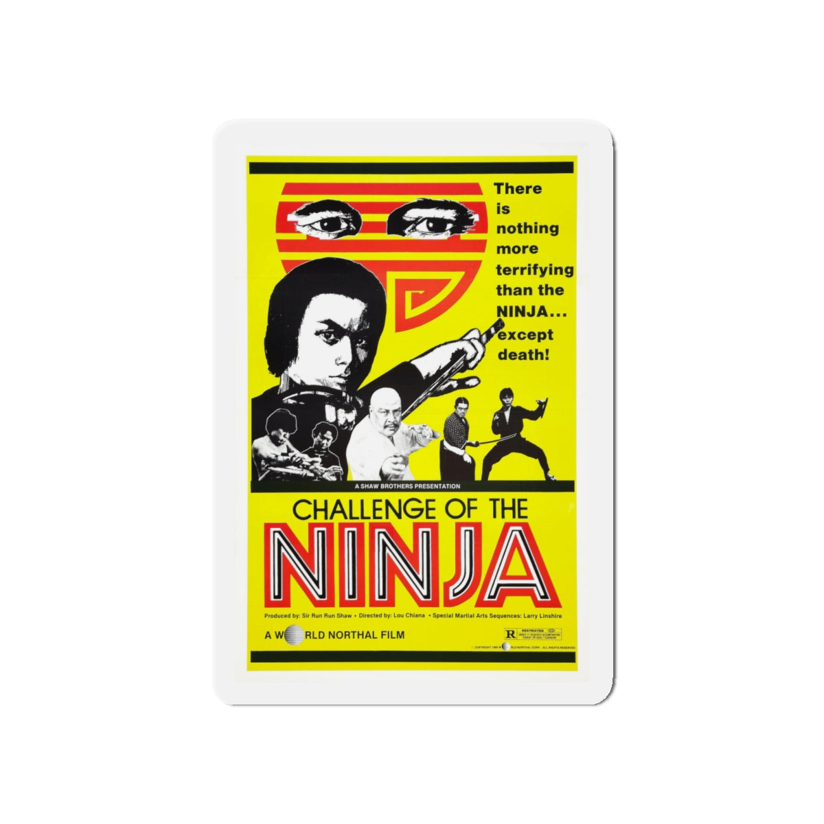 CHALLENGE OF THE NINJA 1986 Movie Poster - Die-Cut Magnet-5" x 5"-The Sticker Space