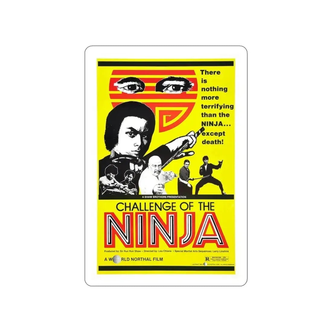 CHALLENGE OF THE NINJA 1986 Movie Poster STICKER Vinyl Die-Cut Decal 4 Inch - The Sticker Space