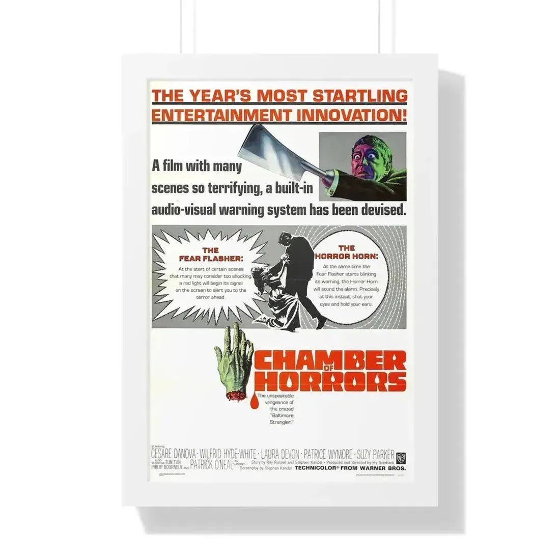 CHAMBER OF HORRORS 1966 - Framed Movie Poster 16″ x 24″ White - The Sticker Space
