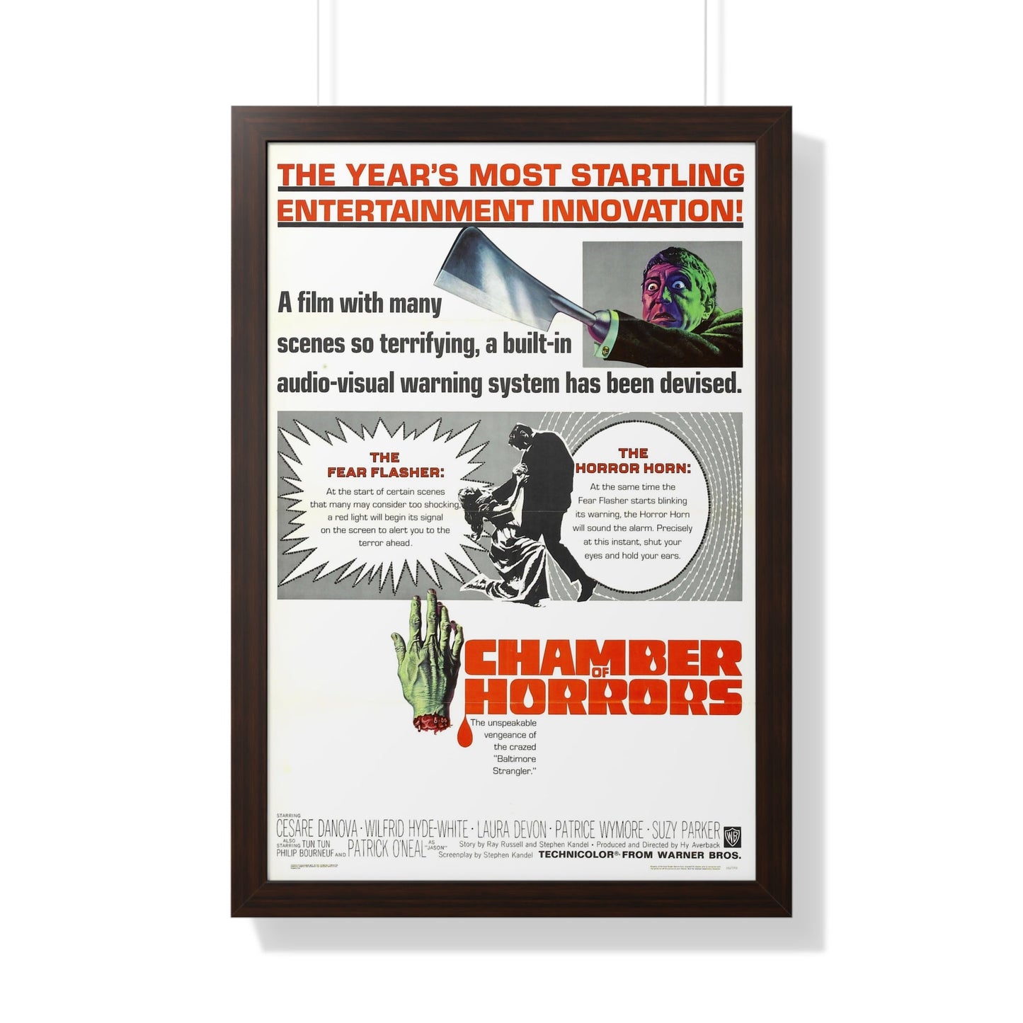 CHAMBER OF HORRORS 1966 - Framed Movie Poster-20" x 30"-The Sticker Space