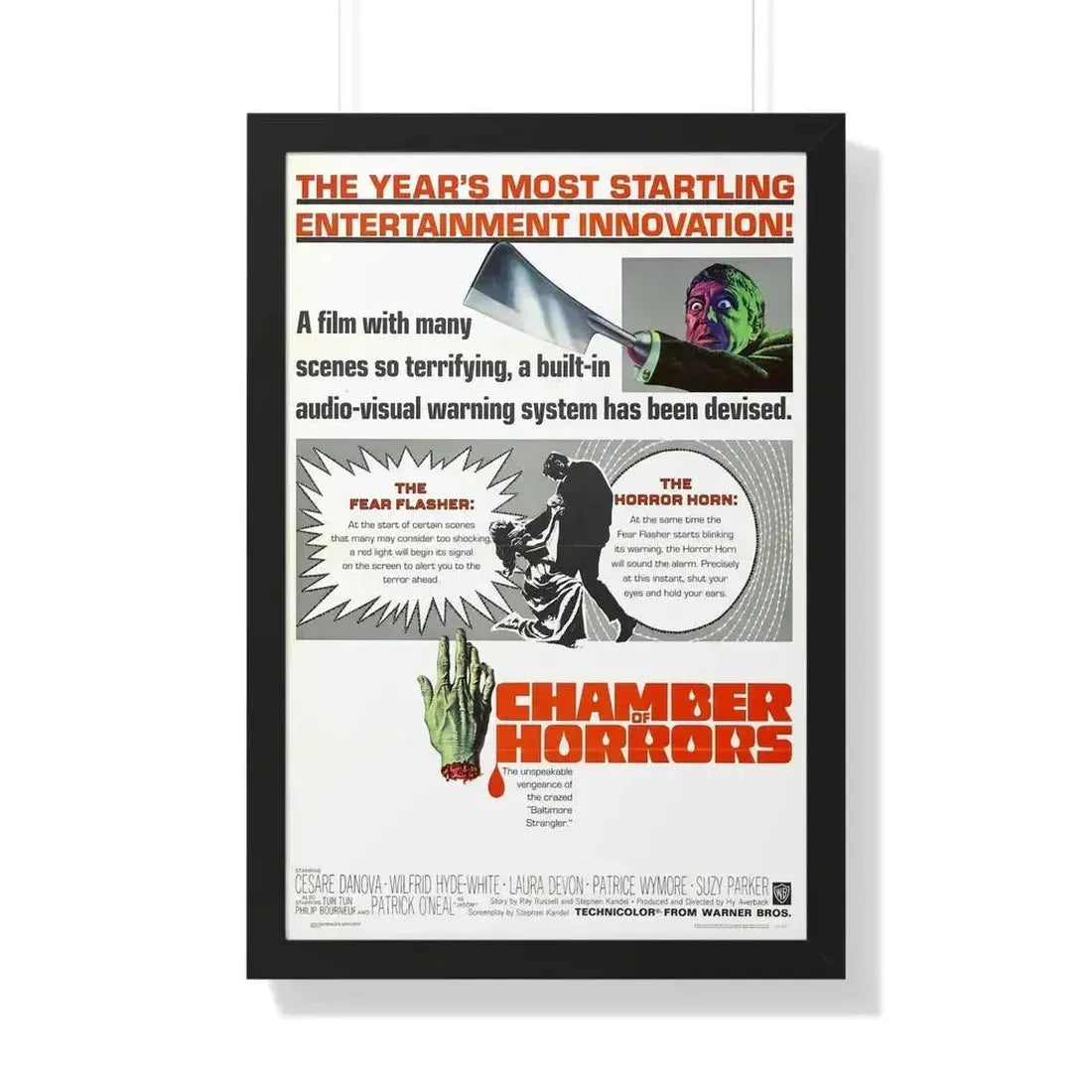 CHAMBER OF HORRORS 1966 - Framed Movie Poster - The Sticker Space