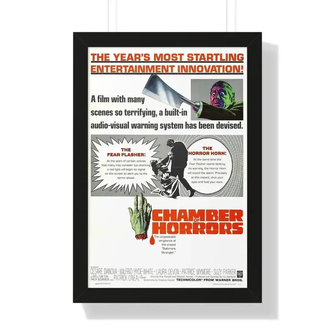 CHAMBER OF HORRORS 1966 - Framed Movie Poster - The Sticker Space