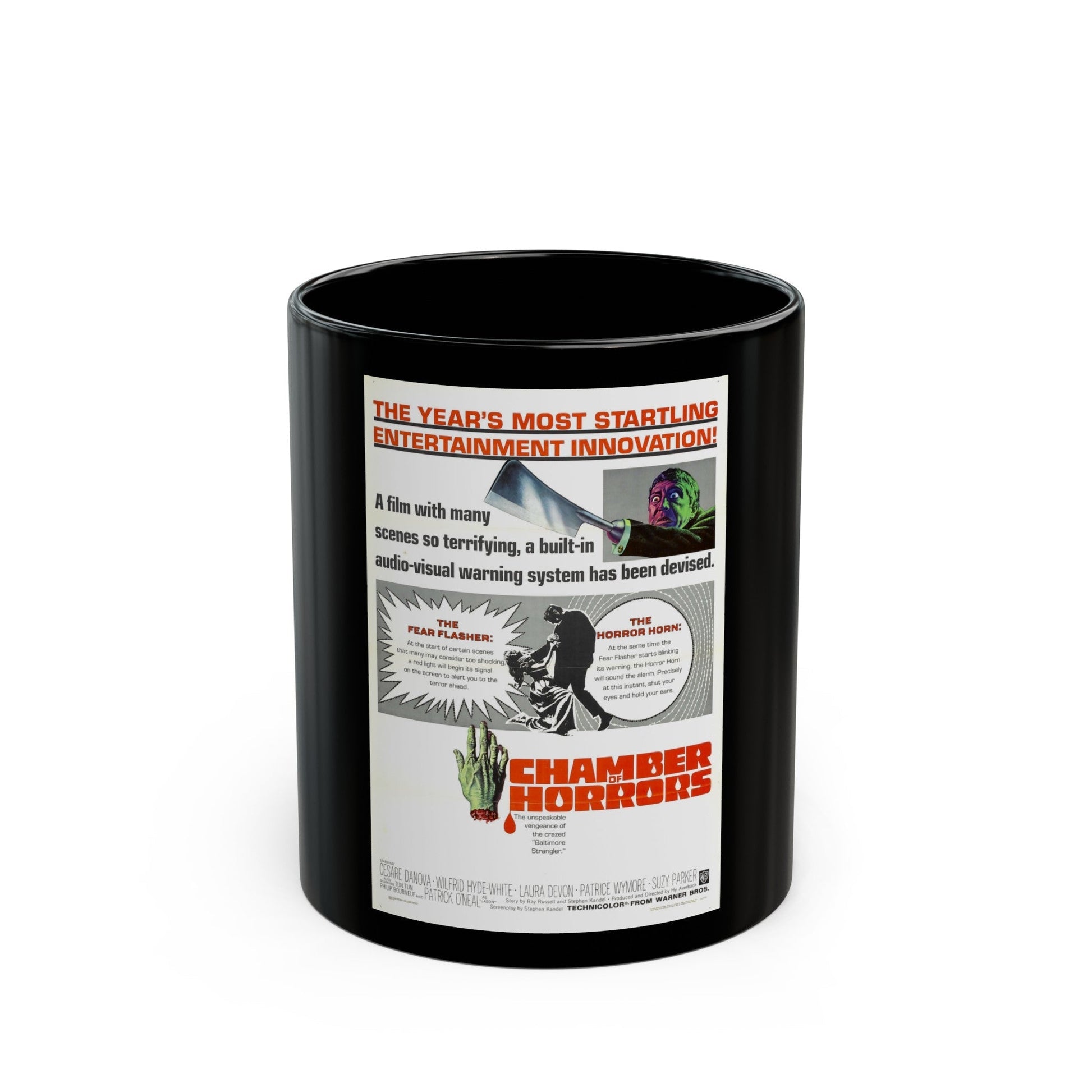 CHAMBER OF HORRORS 1966 Movie Poster - Black Coffee Mug-11oz-The Sticker Space