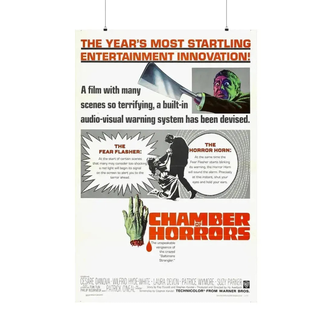 CHAMBER OF HORRORS 1966 - Paper Movie Poster 36" x 54" Matte - The Sticker Space
