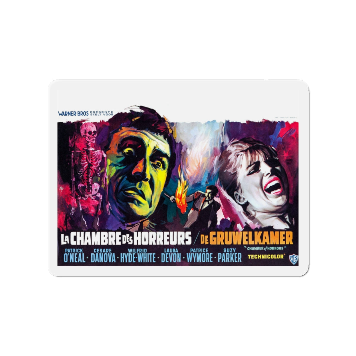 CHAMBER OF HORRORS (BELGIAN) 1966 Movie Poster - Die-Cut Magnet-3" x 3"-The Sticker Space