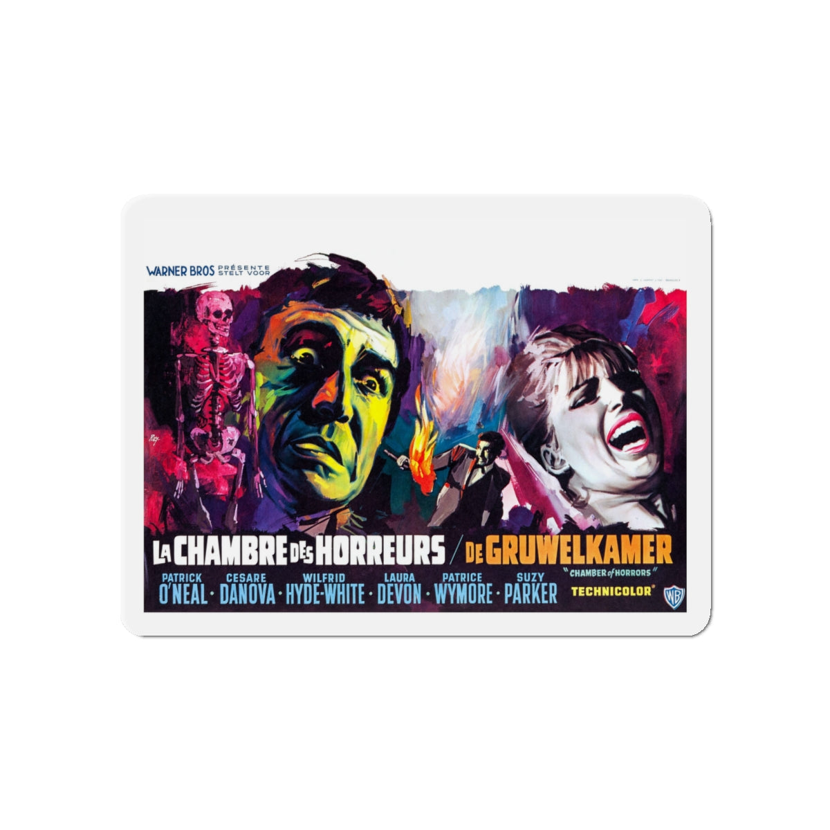 CHAMBER OF HORRORS (BELGIAN) 1966 Movie Poster - Die-Cut Magnet-5" x 5"-The Sticker Space