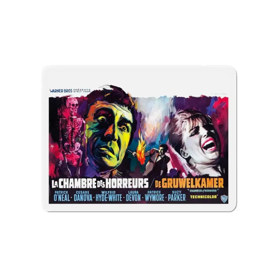 CHAMBER OF HORRORS (BELGIAN) 1966 Movie Poster - Refrigerator Magnet 6 Inch - The Sticker Space