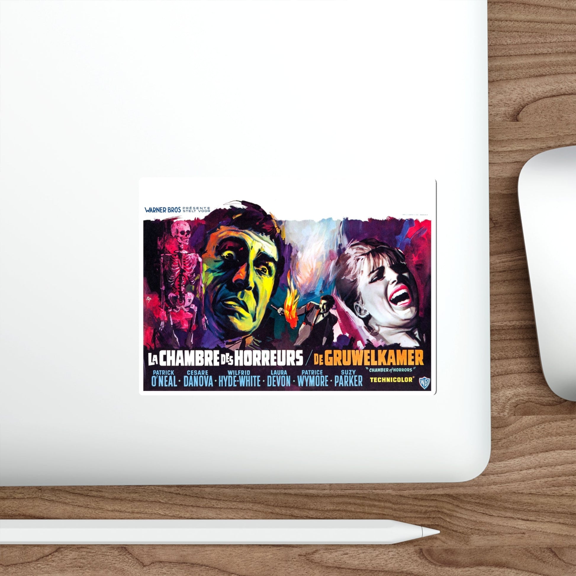 CHAMBER OF HORRORS (BELGIAN) 1966 Movie Poster STICKER Vinyl Die-Cut Decal-The Sticker Space