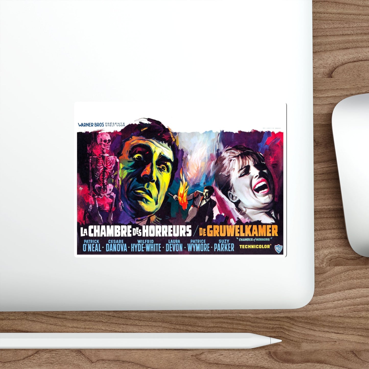 CHAMBER OF HORRORS (BELGIAN) 1966 Movie Poster STICKER Vinyl Die-Cut Decal-The Sticker Space