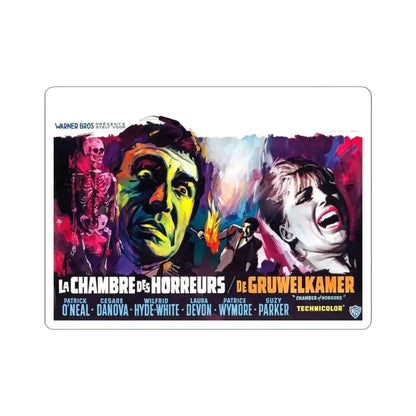 CHAMBER OF HORRORS (BELGIAN) 1966 Movie Poster - STICKER Vinyl Kiss-Cut Decal 3 Inch White - The Sticker Space