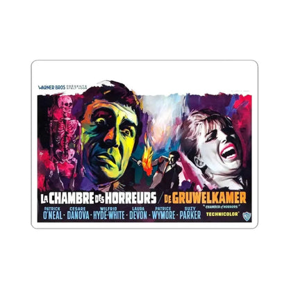 CHAMBER OF HORRORS (BELGIAN) 1966 Movie Poster - STICKER Vinyl Kiss-Cut Decal 6 Inch White - The Sticker Space