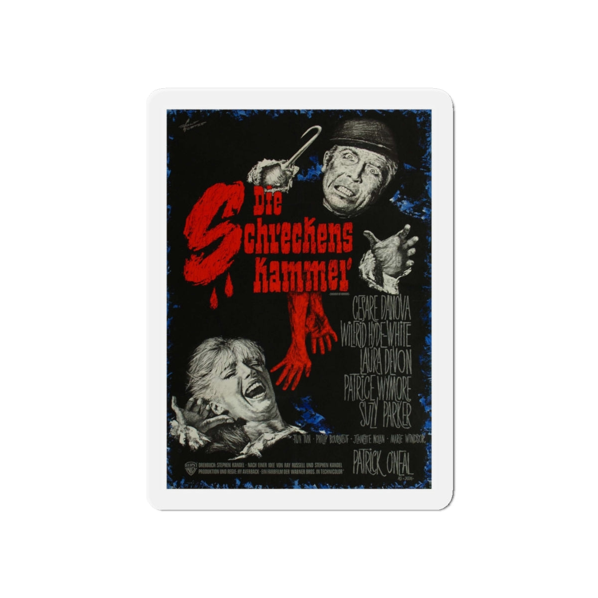 CHAMBER OF HORRORS (GERMAN) 1966 Movie Poster - Die-Cut Magnet-6 × 6"-The Sticker Space