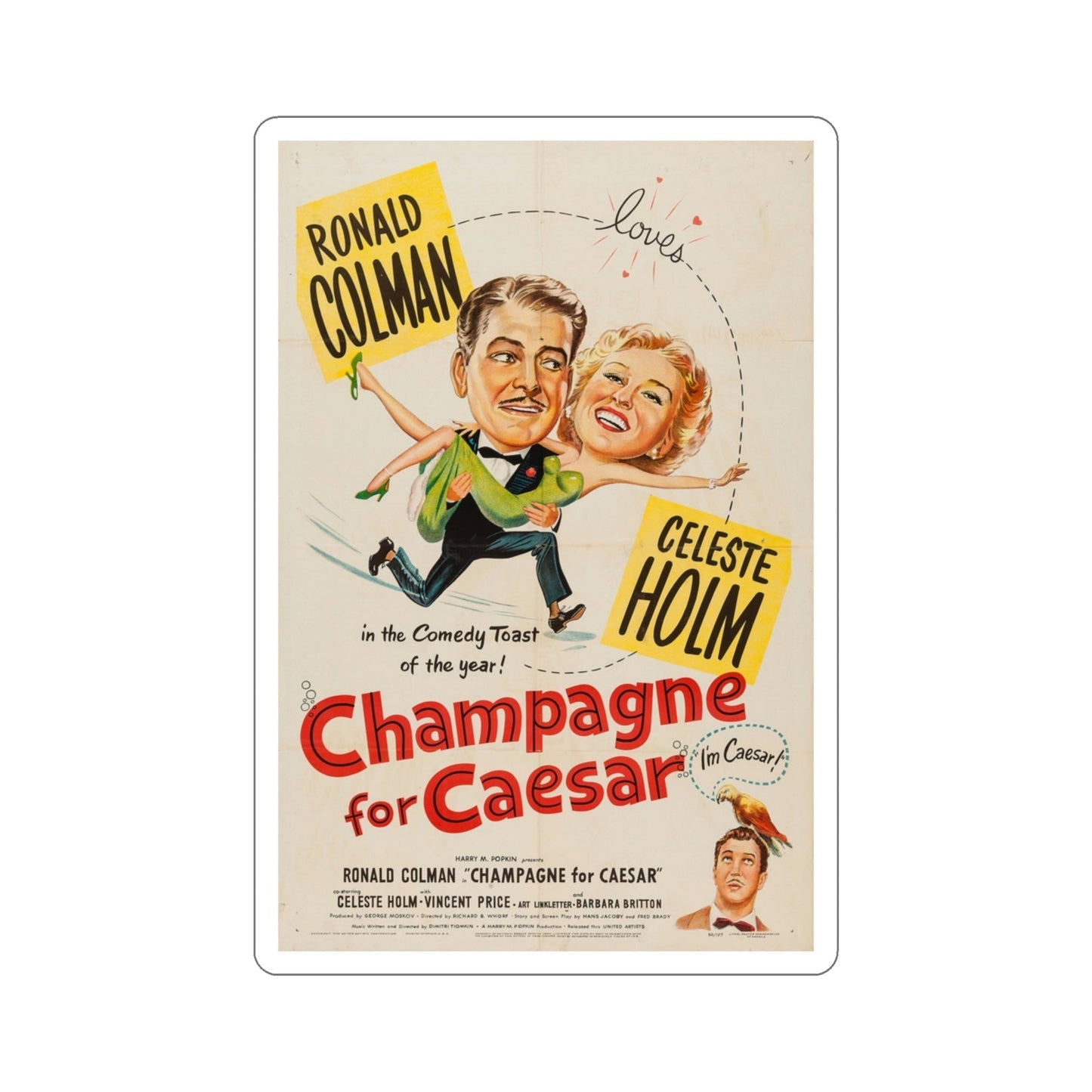 Champagne for Caesar 1950 Movie Poster STICKER Vinyl Die-Cut Decal-3 Inch-The Sticker Space