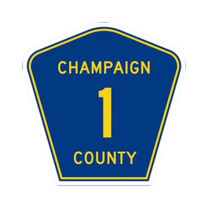 Champaign County 1 (Illinois) (Road Sign) STICKER Vinyl Kiss-Cut Decal 2 Inch White - The Sticker Space