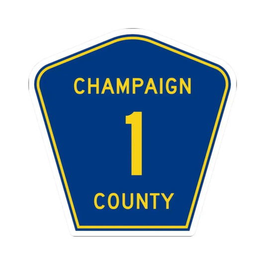 Champaign County 1 (Illinois) (Road Sign) STICKER Vinyl Kiss-Cut Decal 2 Inch White - The Sticker Space