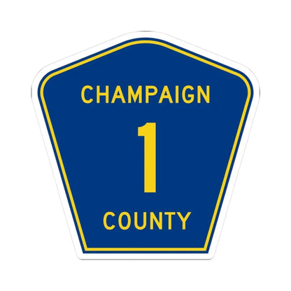 Champaign County 1 (Illinois) (Road Sign) STICKER Vinyl Kiss-Cut Decal 3 Inch White - The Sticker Space