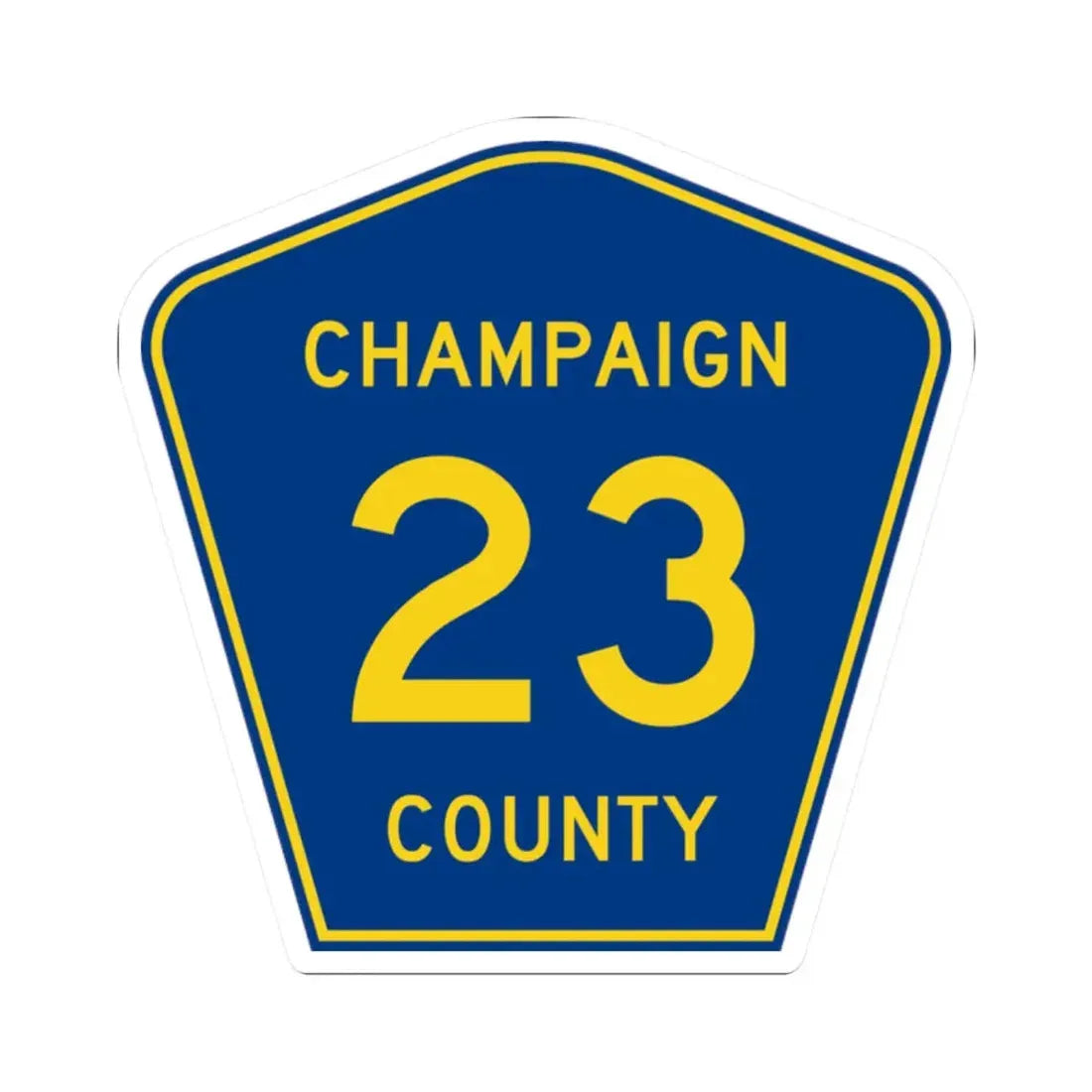 Champaign County 23 (Illinois) (Road Sign) STICKER Vinyl Kiss-Cut Decal 2 Inch White - The Sticker Space