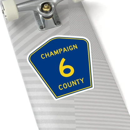 Champaign County 6 (Illinois) (Road Sign) STICKER Vinyl Kiss-Cut Decal - The Sticker Space