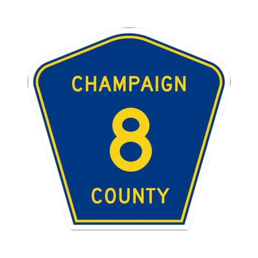 Champaign County 8 (Illinois) (Road Sign) STICKER Vinyl Kiss-Cut Decal 2 Inch White - The Sticker Space
