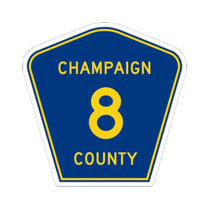 Champaign County 8 (Illinois) (Road Sign) STICKER Vinyl Kiss-Cut Decal 6 Inch White - The Sticker Space